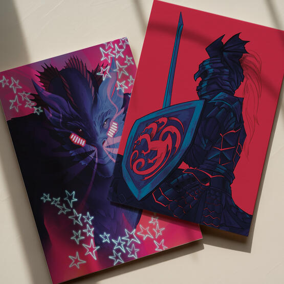 Kawaii Drogon & Targaryen : 5"x7"